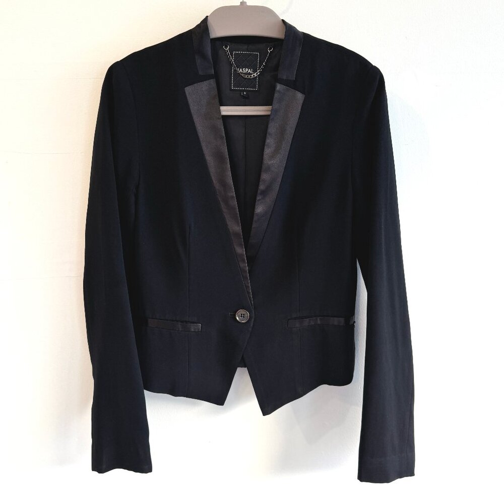 Jaspal Black Tuxedo Satin-trim Blazer Suit Jacket